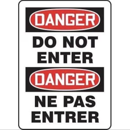 Accuform BILINGUAL DANGER SAFETY SIGN DO FBMADM139XP FBMADM139XP
